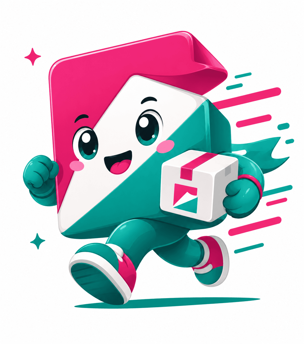 TransferDash mascot delivering a free sample pack