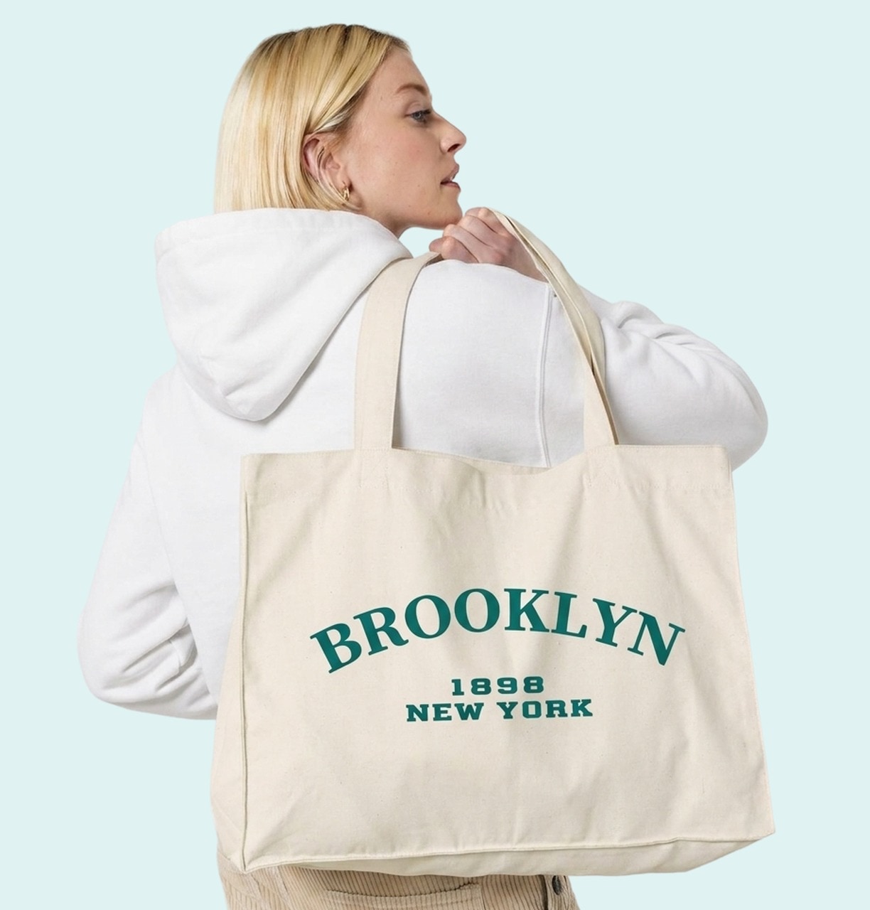 Your custom design printed on a tote bag